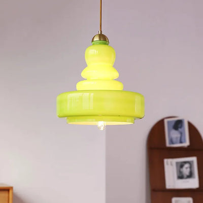Lampe Pendante Bauhaus Kürbis en Verre - Design Élégant avec Détails en Laiton ou Fer