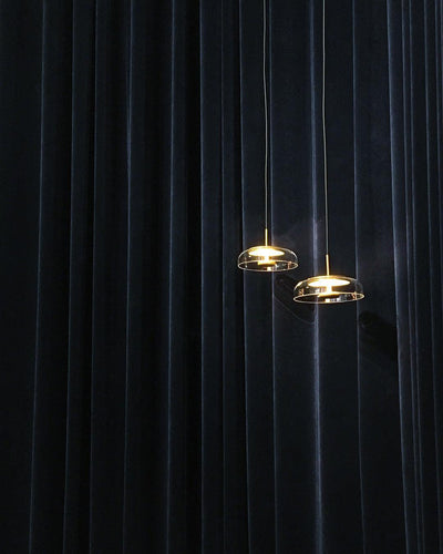 Suspension LED Solaire – Éclairage Moderne en Laiton et Verre pour Intérieur Élégant