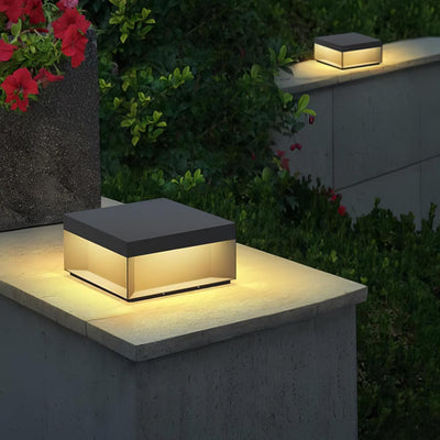 Lampe de Colonne Solaire Extérieure - Éclairage Résistant aux Intempéries avec LED