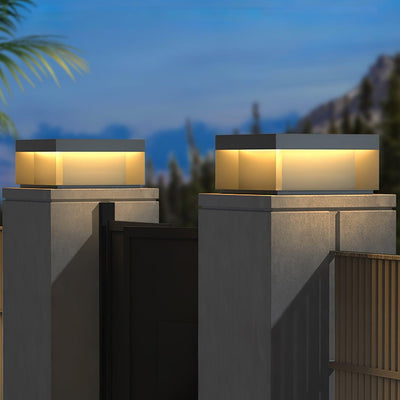 Lampe de Colonne Solaire Extérieure - Éclairage Résistant aux Intempéries avec LED