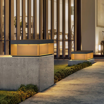 Lampe de Colonne Solaire Extérieure - Éclairage Résistant aux Intempéries avec LED