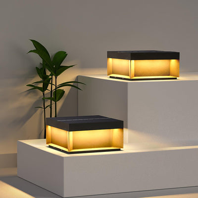 Lampe de Colonne Solaire Extérieure - Éclairage Résistant aux Intempéries avec LED