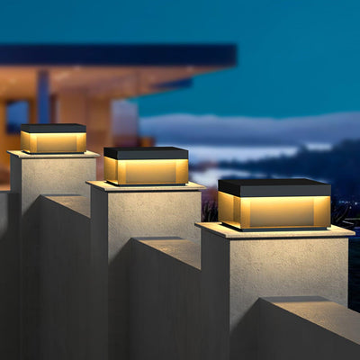 Lampe de Colonne Solaire Extérieure - Éclairage Résistant aux Intempéries avec LED