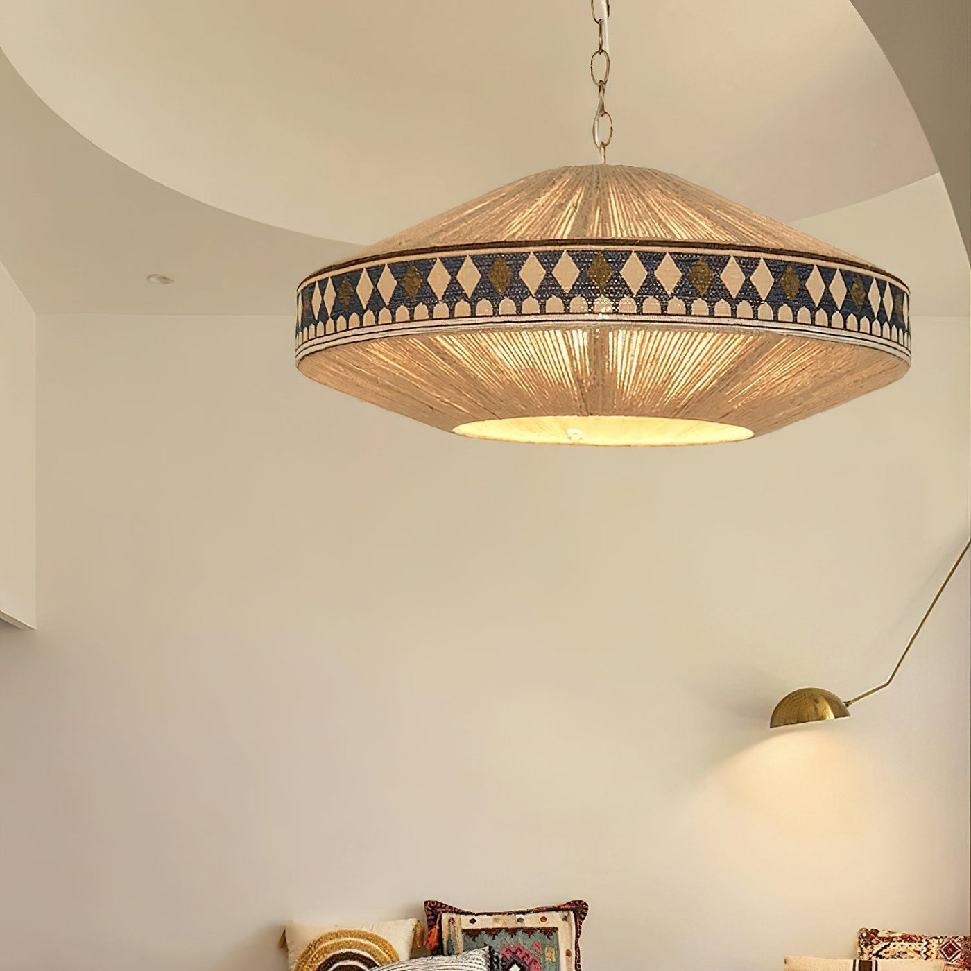 Suspension Bohemian Fringe - Lampe Pendante avec Franges et Design Tribal