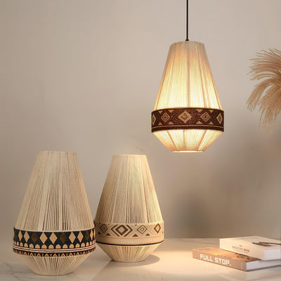 Suspension Bohemian Fringe - Lampe Pendante avec Franges et Design Tribal