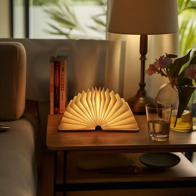 Lampe Livre Enchanté - Lampe LED en Forme de Livre Ouvert avec Contrôle Tactile
