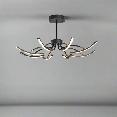 Plafonnier Design LED Moderne - Éclairage Élégant pour Salon et Chambre, Aluminium, 8 et 12 Têtes