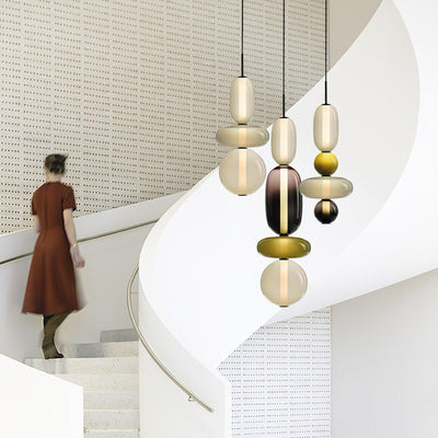 Suspension en Verre Candy – Luminaire Moderne LED avec Design Coloré