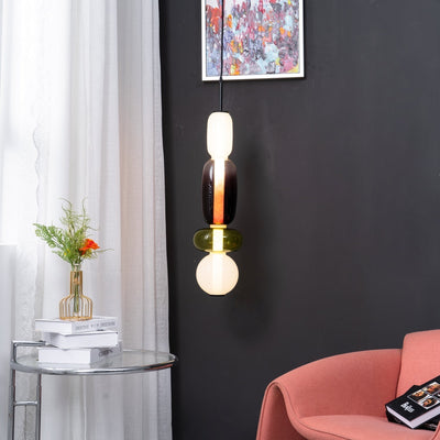 Suspension en Verre Candy – Luminaire Moderne LED avec Design Coloré