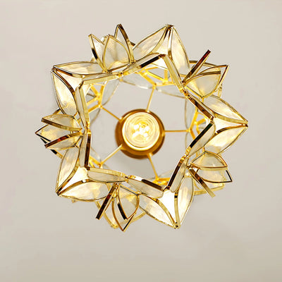 Suspension Capiz en Coquillage - Élégante Lampe en Métal et Verre pour Salon et Salle à Manger