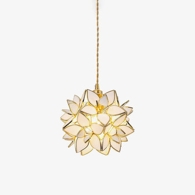 Suspension Capiz en Coquillage - Élégante Lampe en Métal et Verre pour Salon et Salle à Manger