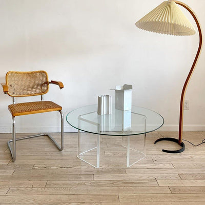 Lampe sur Pied Caprani – Design Scandinave 70’s avec Base en Bois et Métal