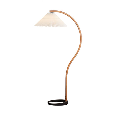 Lampe sur Pied Caprani – Design Scandinave 70’s avec Base en Bois et Métal