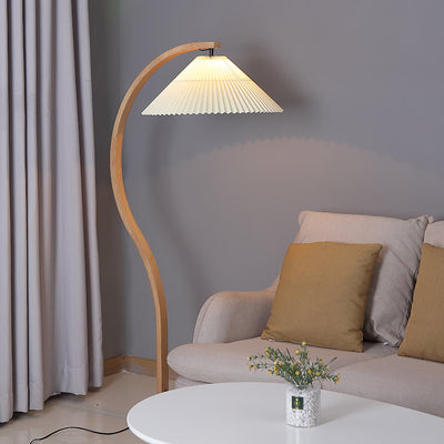 Lampe sur Pied Caprani – Design Scandinave 70’s avec Base en Bois et Métal