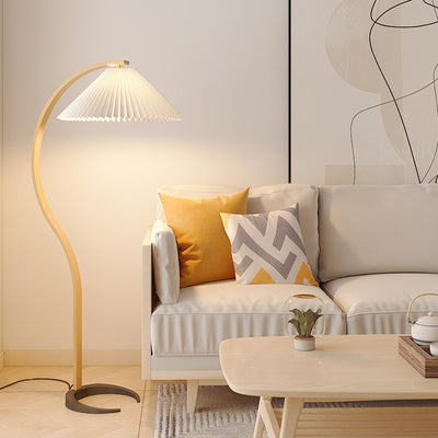 Lampe sur Pied Caprani – Design Scandinave 70’s avec Base en Bois et Métal