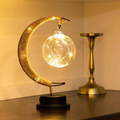 Lampe Lunaire Enchantée - Lune Magique en Verre avec Lumière LED