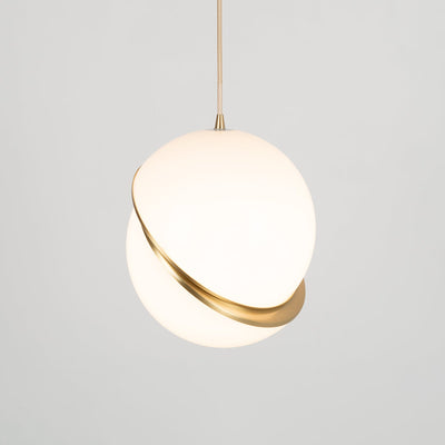 Suspension Mondsichel en Acryl et Laiton - Éclairage LED Moderne et Élégant