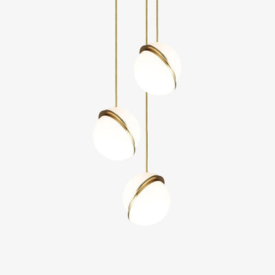 Suspension Mondsichel en Acryl et Laiton - Éclairage LED Moderne et Élégant