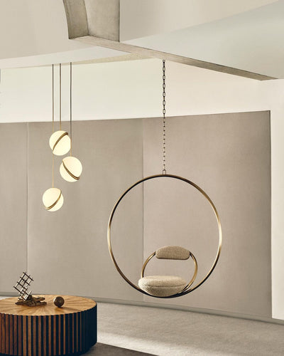 Suspension Mondsichel en Acryl et Laiton - Éclairage LED Moderne et Élégant