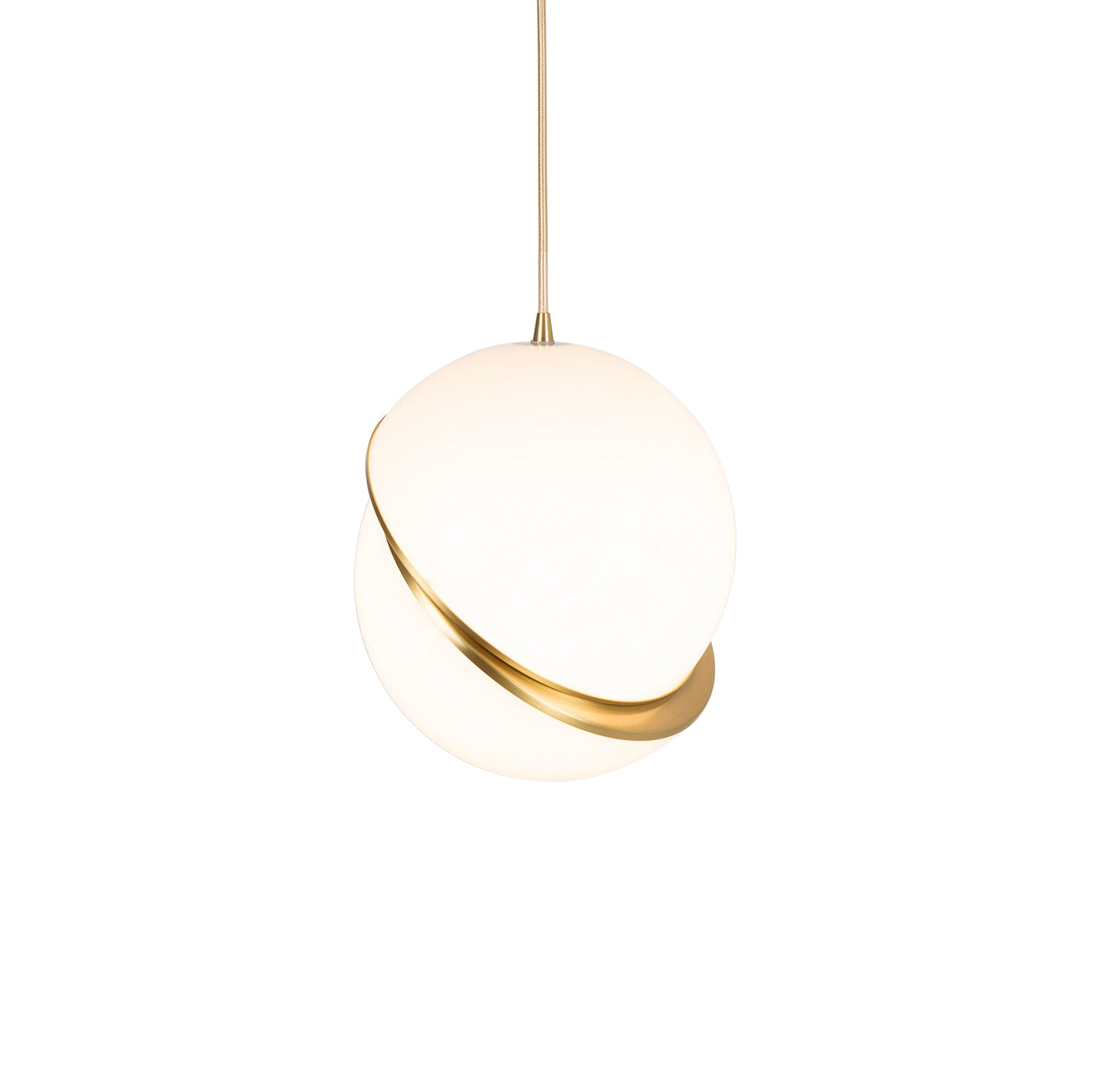 Suspension Mondsichel en Acryl et Laiton - Éclairage LED Moderne et Élégant
