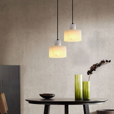 Plafonnier Pendante Scandinave en Marbre Blanc - Design Minimaliste Élégant pour Salon, Chambre et Salle à Manger