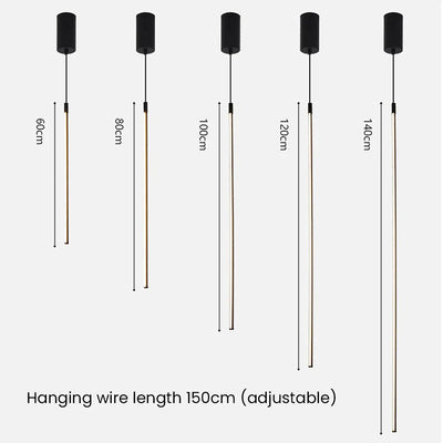 Suspension LED Longue Minimaliste en Aluminium – Lampe Moderne et Élégante