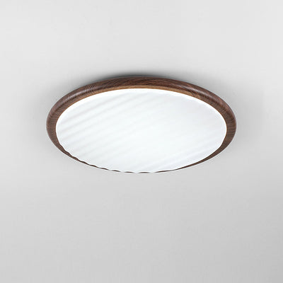 Plafonnier LED Rond Wooden Wrinkles - Design Naturel et Moderne pour Chambre