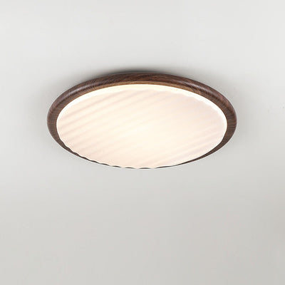 Plafonnier LED Rond Wooden Wrinkles - Design Naturel et Moderne pour Chambre