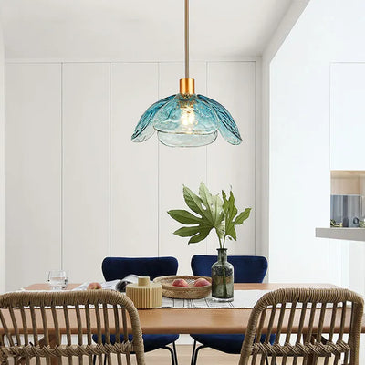 Suspension Fleurie Créative pour Table de Nuit – Éclairage Élégant en Verre pour Chambre et Salon