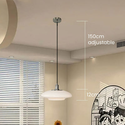 Suspension Moderne en Verre Blanc - Lampe Design Épuré E27