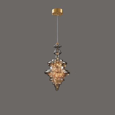 Suspension Moderne en Verre et Laiton – Éclairage Élégant pour Salon et Cuisine