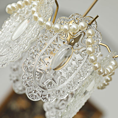 Suspension Luminaire en Verre Floral – Élégant et Raffiné, Design Naturel, LED Compatible