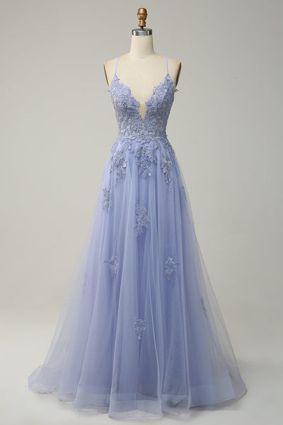 Élégante Robe de Bal A-Ligne avec Bretelles Spaghetti et Laçage – Modèle Julia