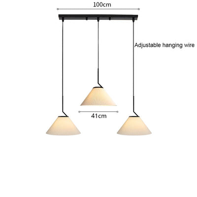 Suspension Nordic Plissée Crème – Design Scandinave Élégant en Tissu LED