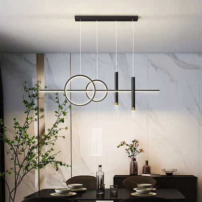 Lampe Moderne de Salle à Manger avec 3 Anneaux - Éclairage Ajustable Design Élégant