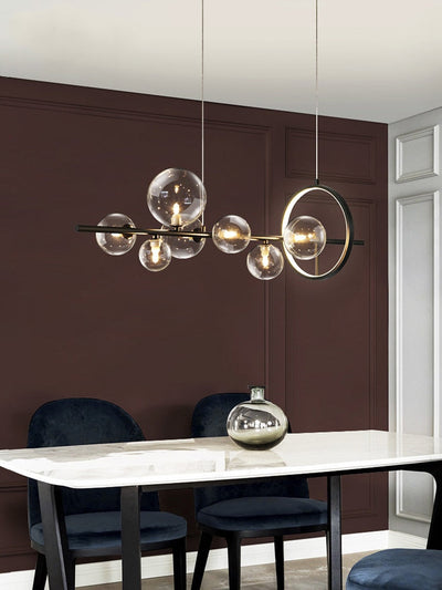 Chandelier Transparent en Verre - Design Unique en Forme de Bulles pour un Intérieur Moderne