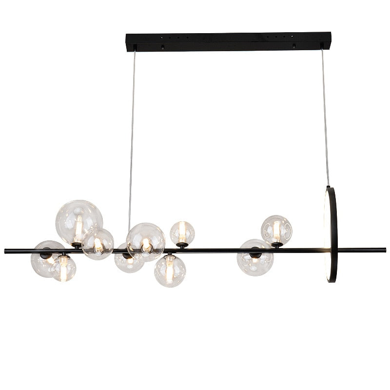 Chandelier Transparent en Verre - Design Unique en Forme de Bulles pour un Intérieur Moderne