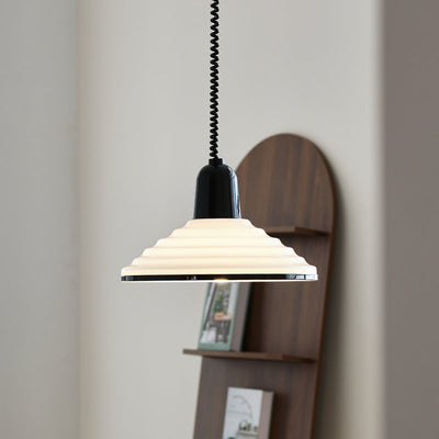 Suspension French Cream Wind Glass - Lampe en Verre Crème au Design Élégant