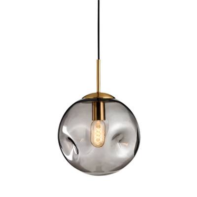 Suspension Moderne en Verre Doré – Élégance Scandinave avec Éclairage Doux
