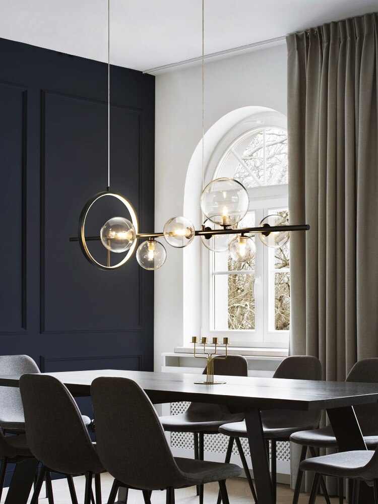 Chandelier Transparent en Verre - Design Unique en Forme de Bulles pour un Intérieur Moderne