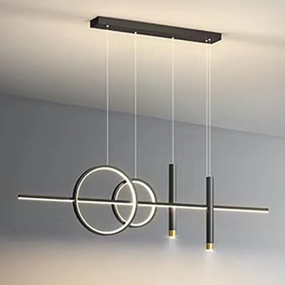 Lampe Moderne de Salle à Manger avec 3 Anneaux - Éclairage Ajustable Design Élégant