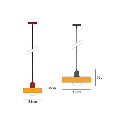 GlampGlow - Suspension luminaire en Verre Ajustable et Colorée, Applique Moderne