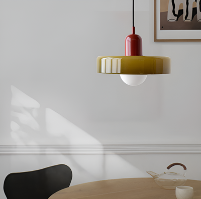 GlampGlow - Suspension luminaire en Verre Ajustable et Colorée, Applique Moderne
