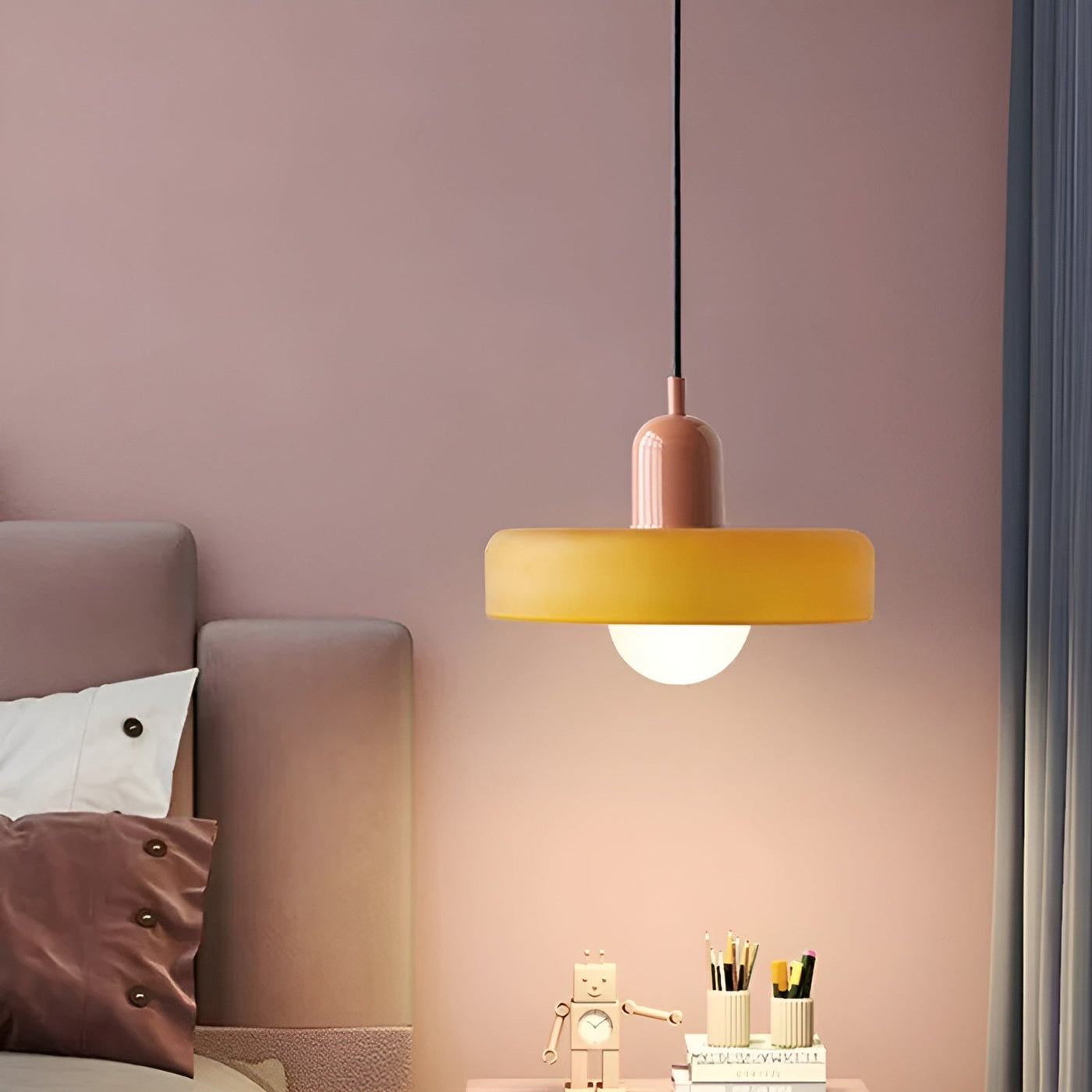 GlampGlow - Suspension luminaire en Verre Ajustable et Colorée, Applique Moderne