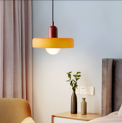GlampGlow - Suspension luminaire en Verre Ajustable et Colorée, Applique Moderne