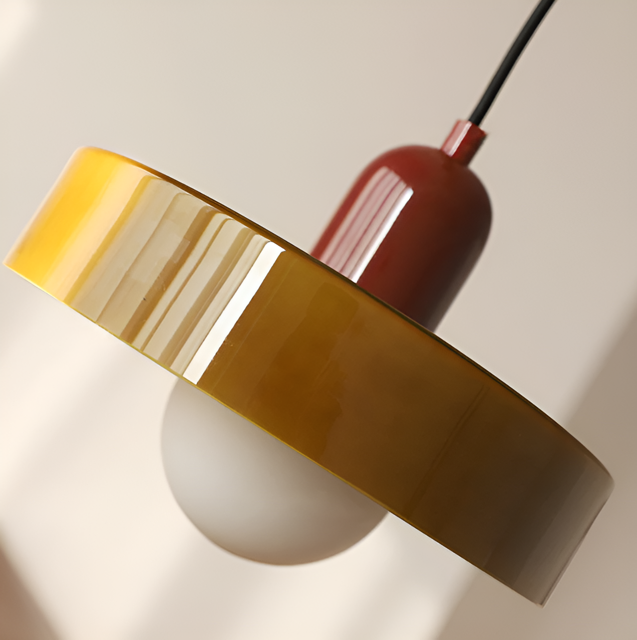 GlampGlow - Suspension luminaire en Verre Ajustable et Colorée, Applique Moderne