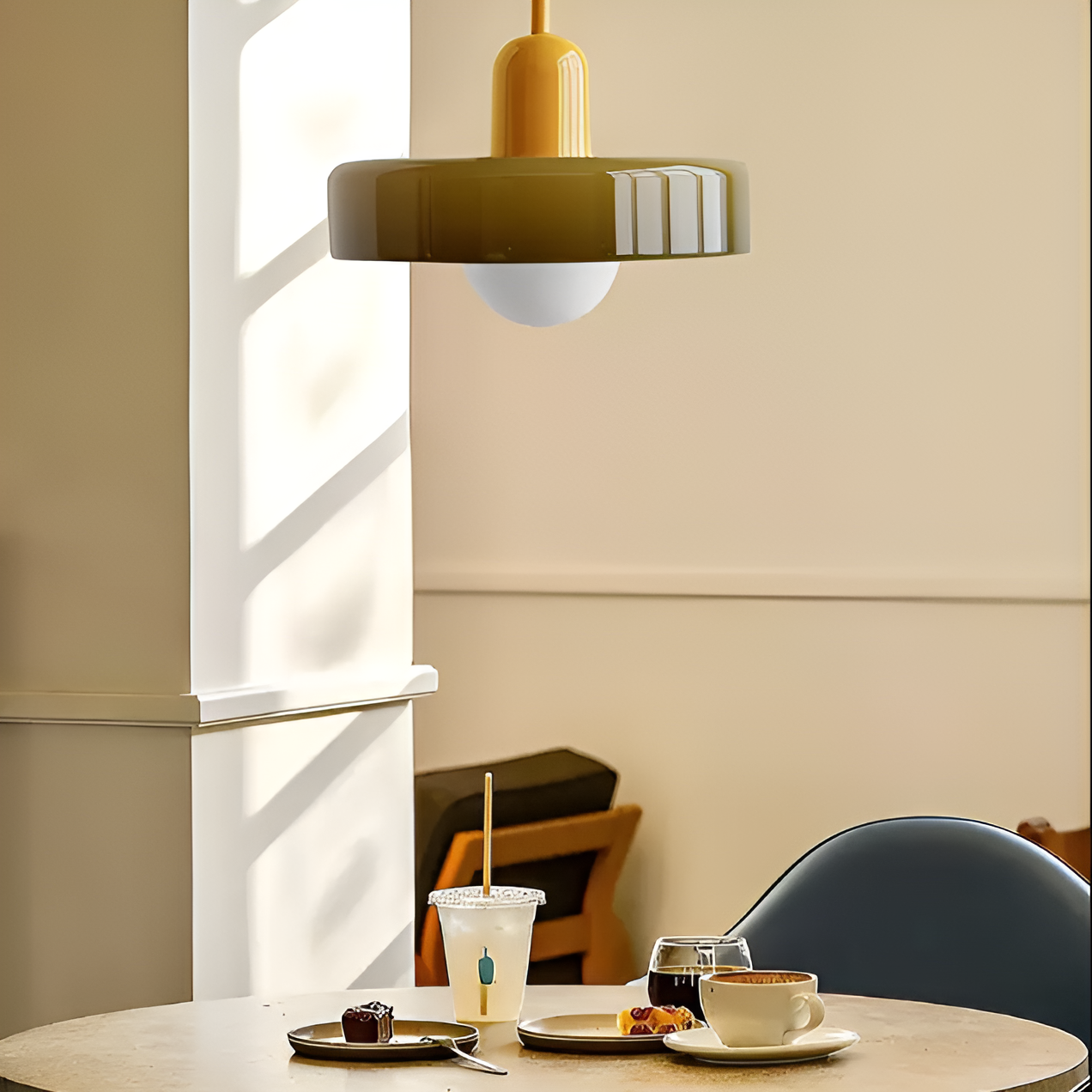 GlampGlow - Suspension luminaire en Verre Ajustable et Colorée, Applique Moderne