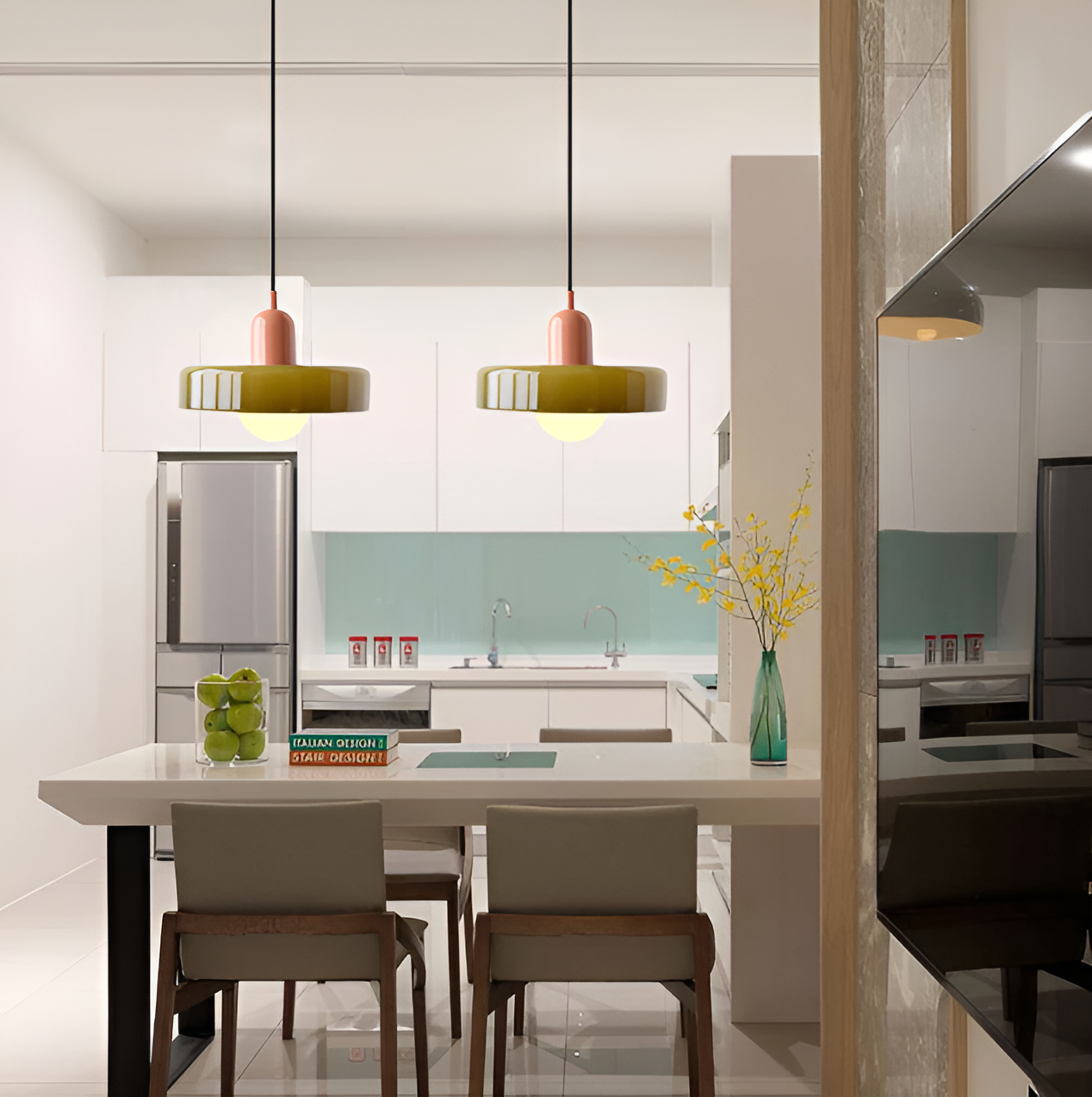 GlampGlow - Suspension luminaire en Verre Ajustable et Colorée, Applique Moderne