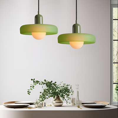 GlampGlow - Suspension luminaire en Verre Ajustable et Colorée, Applique Moderne