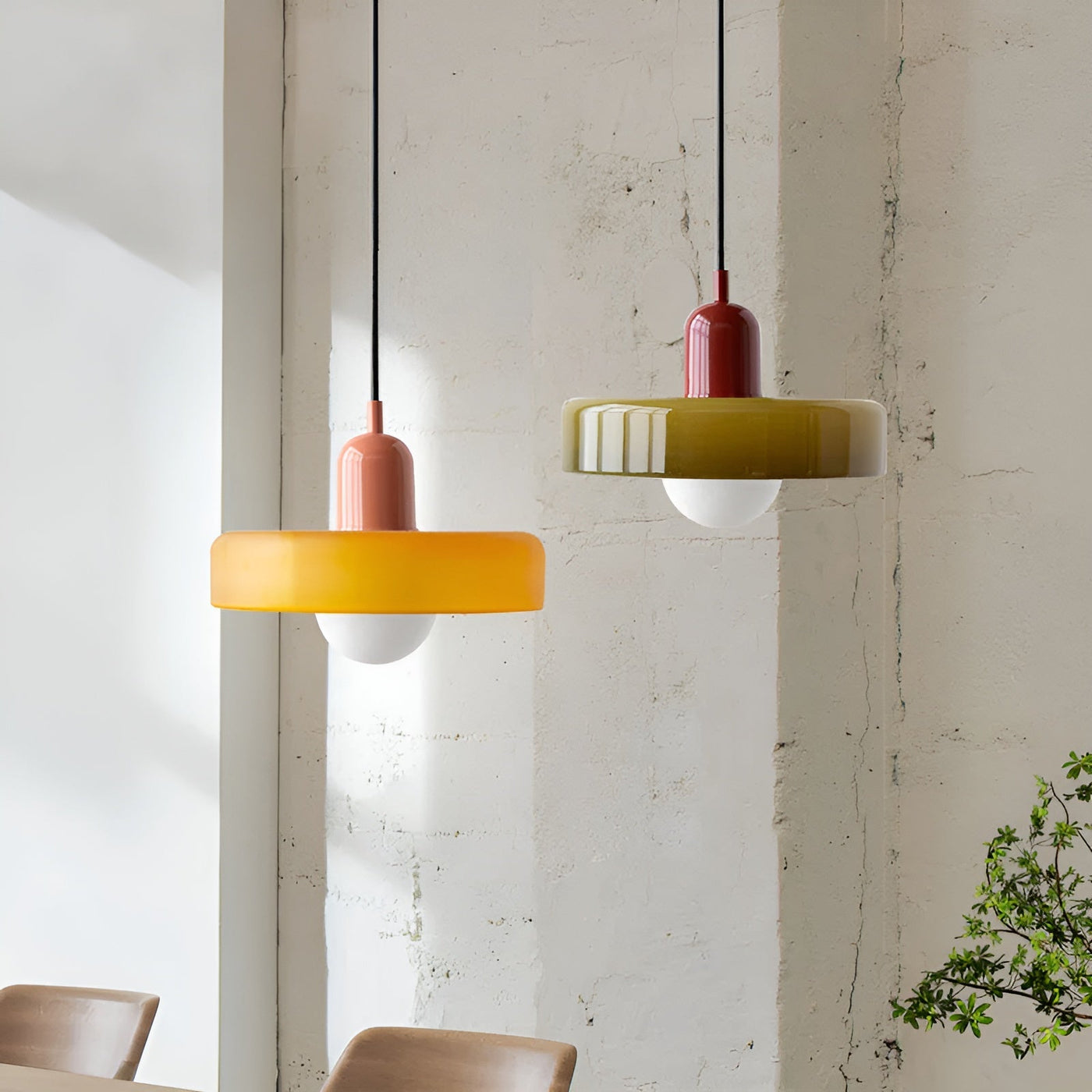 GlampGlow - Suspension luminaire en Verre Ajustable et Colorée, Applique Moderne